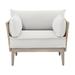 Bernhardt Catalonia Patio Chair w/ Cushions Wood/Metal in Gray, Size 26.0 H x 38.0 W x 31.5 D in | Wayfair O1502_6016-000