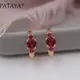 PATAYA – boucles d'oreilles pendantes multicolores pour femmes en zircon naturel Rose or rond et