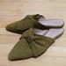 Madewell Shoes | Madewell Remi Suede Bow Flats | Color: Green | Size: 8.5