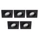 LITECRAFT 5 Pack of IP65 Rated Tiltable Square Recessed Spotlight Downlighter (Matte Black, Pack of 5)