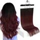 Ugeat Hair Extensions Clip in 40 cm Clip in Human Hair Extensions #1B/99J Off Black with Wine Red Balayage Hair Extensions Clip in Human Hair 120 Grams Remy Hair Extensions Clip in 8 Pieces