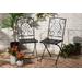 Baxton Studio Julius Modern and Contemporary Black Finished Metal and Multi-Colored Glass 2-Piece Outdoor Dining Chair Set - Wholesale Interiors H01-100347 Mosaic Chair