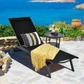 Arlmont & Co. 2-piece Outdoor Aluminum Chaise Lounge Recliner Chair w/ Adjustable Backrest Metal in Black | 13 H x 23 W x 76 D in | Wayfair