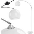 Lampes à arc avec pied stable en marbre hauteur réglable 146-220cm blanc - interrupteur à pied