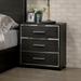 Global Pronex Wood Nightstand with 3 Drawers in Black