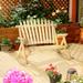 Outsunny 2-Person Wooden Rocking Chair Adirondack Rocker Bench with Rustic Style, Slatted Design