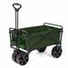 Seina 150lb Capacity Collapsible Steel Frame Outdoor Utility Wagon Cart, Green - 15.84