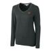 Women's Cutter & Buck Heathered Charcoal Washington Commanders Lakemont Tri-Blend V-Neck Sweater