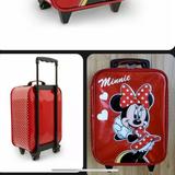 Disney Other | Kids Disney Parks Minnie Mouse Signature Rolling Pull Along Suitcase Luggage. | Color: Red/White | Size: Osg