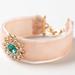 Anthropologie Jewelry | Anthropologie Pink & Green Velvet Bracelet | Color: Green/Pink | Size: Os