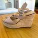 J. Crew Shoes | Jcrew Tan Leather And Cork Wedges, Size 8 | Color: Cream | Size: 8