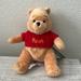 Disney Other | Authentic Disney Pooh Bear Plush | Color: Brown/Red | Size: Os