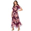 Plus Size Women's Floral Sequin Dress by Roaman's in Dark Berry Sequin Floral (Size 42 W)