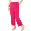 Plus Size Women's Gauze Ankle Pant by Catherines in Pink Burst (Size 1X)