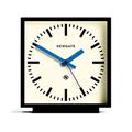 NEWGATE® Amp Silent Sweep Mantel Clock - 'No Tick' - A Modern Mantelpiece Clock - Clocks For Living Room - Office Clock - Desk Clock - Mantel Clocks - Station Dial (Blue Hands)