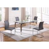 Somette Cristy 5-Piece Dining Set with Grey Chairs
