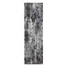 Shahbanu Rugs Charcoal Gray Abstract Design Wool and Silk Denser Weave Persian Knot Hand Knotted Oriental Runner Rug (2'6"x8'3")