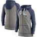 Women's Nike Heather Charcoal/Heather Navy New York Yankees Split Wordmark Gym Vintage Raglan Lightweight Full-Zip Hoodie