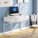 Everly Quinn Modern Desk Wood/Metal in White | 32.3 H x 47.2 W x 21.6 D in | Wayfair 40DB902B99F64358BBEAF5D98748B12E