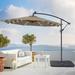 Arlmont & Co. 10Ft. Offset Patio LED Umbrella Hanging Umbrella | 96.5 H x 120 W x 120 D in | Wayfair 85D007B00AFC4FF48A321336FECA9264