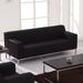 Flash Furniture Hercules LeatherSoft Sofa w/Line Stitching &Integrated Stainless Steel Frame Metal in Black | 29.25 H x 75.25 W x 31 D in | Wayfair