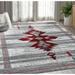 Abani Porto PRT110E Southwestern Tribal Print Grey and Red Area Rug