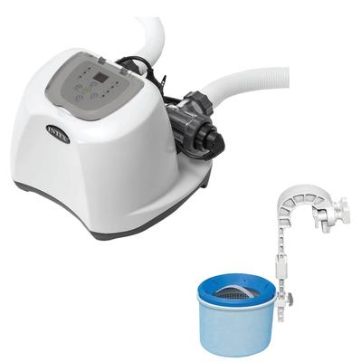 Intex 120V Krystal Clear Saltwater Pool System + Wall Mount Surface Skimmer - 22.9