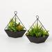 Sullivans Artificial Succulents In Pyramid Planters Set of 2, 9"H Green - 9"H x 5"L x 5"W