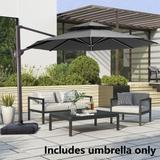 VredHom 11.5 Ft Round Cantilever Patio Umbrella with Cross Base