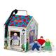 Melissa & Doug Türklingelhaus Puppenhaus aus Holz mit Türklingelgeräuschen | Mehrfarbig | Holzpuppen | 3+ | Geschenk für Jungen oder Mädchen