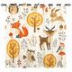 YUANZU Kids Blackout Curtains - Boys Girls Eyelet Autumn Forest Jungle Animals Print Pattern Thermal Insulated Room Darkening Window Drapes for Nursery Baby Bedroom Playroom 2 Panels W229cm x D183cm