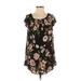 Forever 21 Casual Dress - Shift: Black Floral Dresses - Women's Size Small