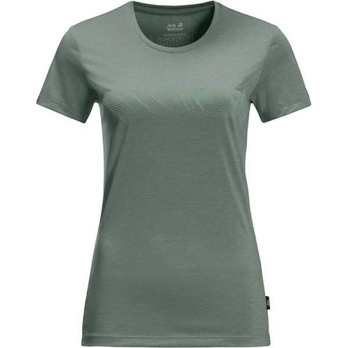 JACK WOLFSKIN Damen Shirt CROSSTRAIL GRAPHIC T W, Größe L in Grün