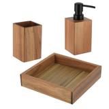Evideco Bathroom Accessory Tray Wood in Brown | Wayfair SET3ACACIA6813