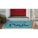 Blue 30 x 18 x 0.6 in Area Rug - East Urban Home Latoyna Manne Natura This Way To The Pool Outdoor Mat Water Jute & Sisal | Wayfair