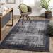 Trai 3'9" x 5'11" Modern Contemporary Bohemian Abstract Charcoal/Navy/Pale Blue Area Rug - Hauteloom