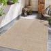 Vanderhoof 6'7" Square Outdoor Farmhouse Moroccan Mocha/Multi Brown/Light Peach/Dark Gray/Nutmeg/Light Beige/Cream/Brown/Light Brown/Peach/Dark Red Outdoor Area Rug - Hauteloom