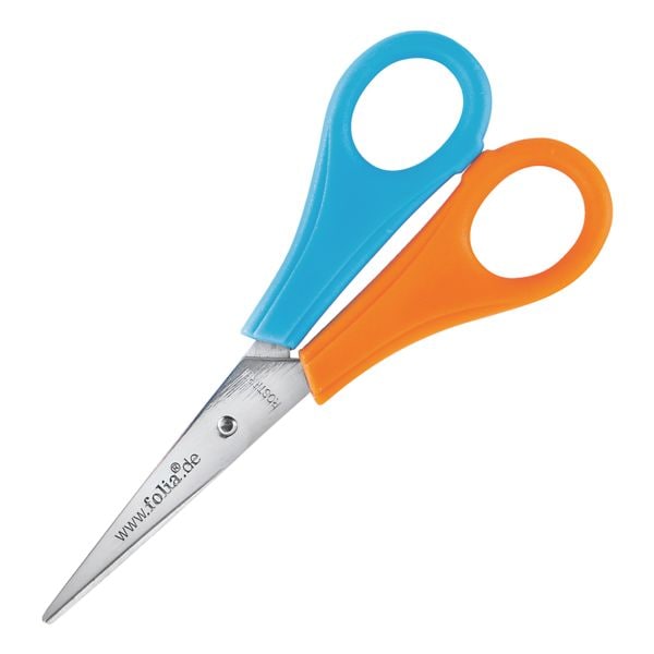 folia Bastelschere Linkshänder 13,5 cm - spitze Spitze blau Image