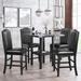 5 Piece Dining Set with Matching Chairs and Bottom Shelf for Dining Room, Black Chair+Black Table