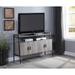 52"L Industrial Samiya Gray Oak Wood&Black Metal Frame TV Stand with 4 Door Storage & 1 Open Compartment, up to 50''TVs