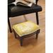 Mustard Magnolia Footstool with wood stained finish