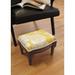 Mustard Peony Footstool with wood stained finish