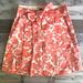 J. Crew Skirts | J. Crew Orange & White Pleated Skirt Size 6 | Color: Orange | Size: 6