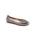 Extra Wide Width Women's Safi Ballerina Flat by SoftWalk in Pewter (Size 7 1/2 WW)