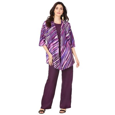 Plus Size Women's Three-Piece Pantsuit by Roaman's...