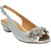 Extra Wide Width Women's The Rider Slingback by Comfortview in Silver (Size 13 WW)