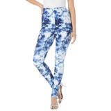 Plus Size Women's Ankle-Length Essential Stretch Legging by Roaman's in Navy Acid Tie Dye (Size 6X) Activewear Workout Yoga Pants