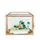 NCYP Rose Gold Geometric Glass Card Box with Slot and Lock for Wedding Reception, Handmade 26x15x20.3cm Clear Card Holder, Large Terrarium Planter, Party Centerpiece (Glass Box Only)
