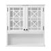 Rosalind Wheeler Hembree 27"W 29"H Traditional Style Wall Mounted Bathroom Cabinet w/ Glass Cabinets & Shelf Manufactured Wood | Wayfair