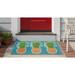 Blue/Orange 30 x 18 x 0.6 in Area Rug - East Urban Home Latoyna Manne Natura Pineapples Outdoor Mat Aqua Jute & Sisal | Wayfair